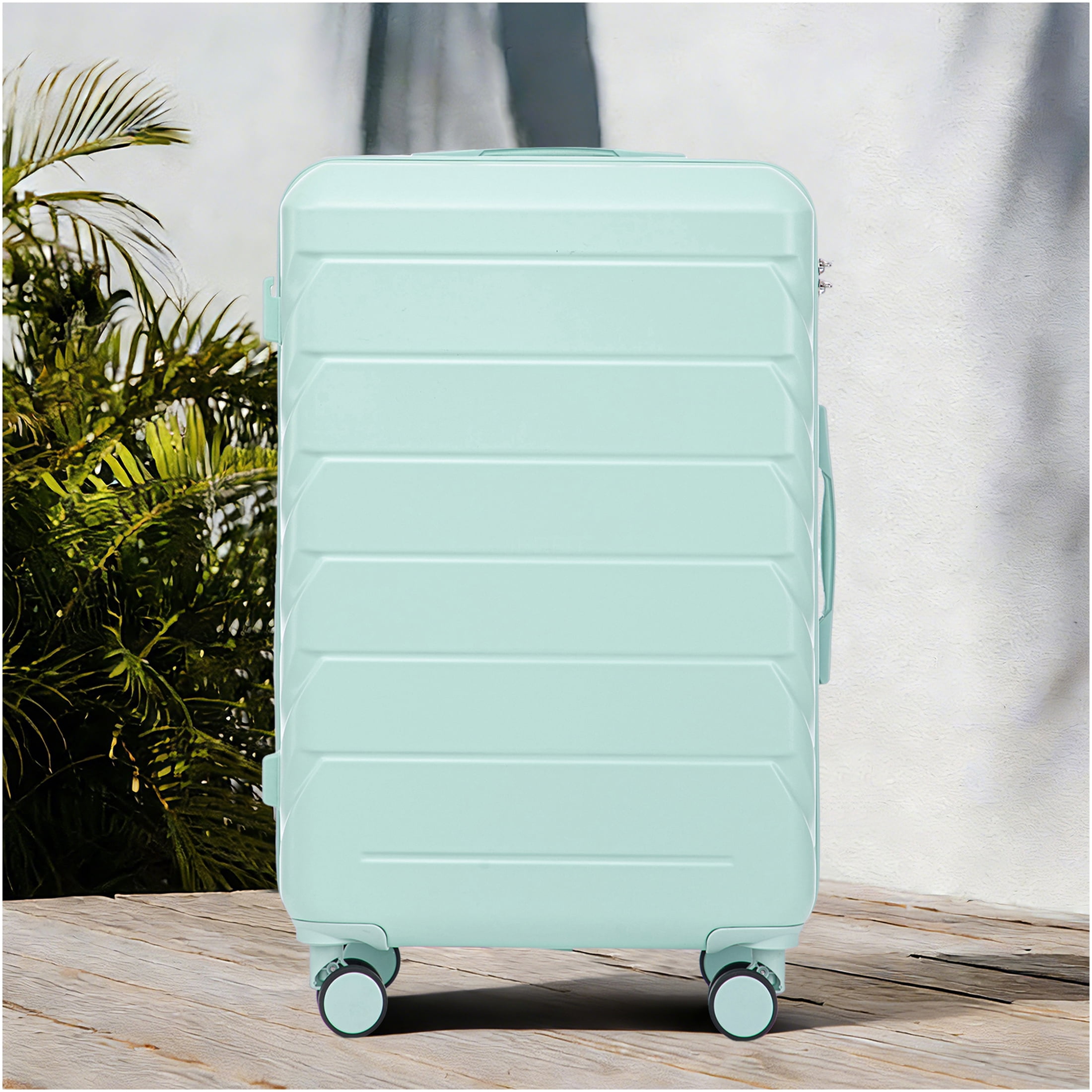 JERFIT Large Checked Luggage 28 Inch ABS Hardshell Suitcase with Spinner Wheels & TSA Lock, Mint Green