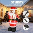thumbnail image 6 of Qiushi 7 FT Christmas Inflatable Black Santa with Gift, LED Lighted Outdoor Yard Decoration, Funny Blow Up Santa Claus for Holiday Party, Front Lawn & Garden Decor with Built-in Lights, 6 of 8