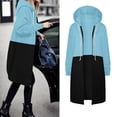 thumbnail image 2 of TIANZEN Women Autumn And Winter Casual Fashion Solid Color Drawstring Hooded Long Zipper Pocket Coat Long Jacket Coat Cute Jackets Womens Casual Warm Jackets Jackets, 2 of 5