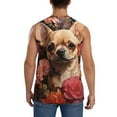 thumbnail image 4 of Balery Vintage Red Flower Chihuahua Camisetas sin mangas para hombre, absorbe la humedad y protege contra el mal olor.-X-Large, 4 of 7