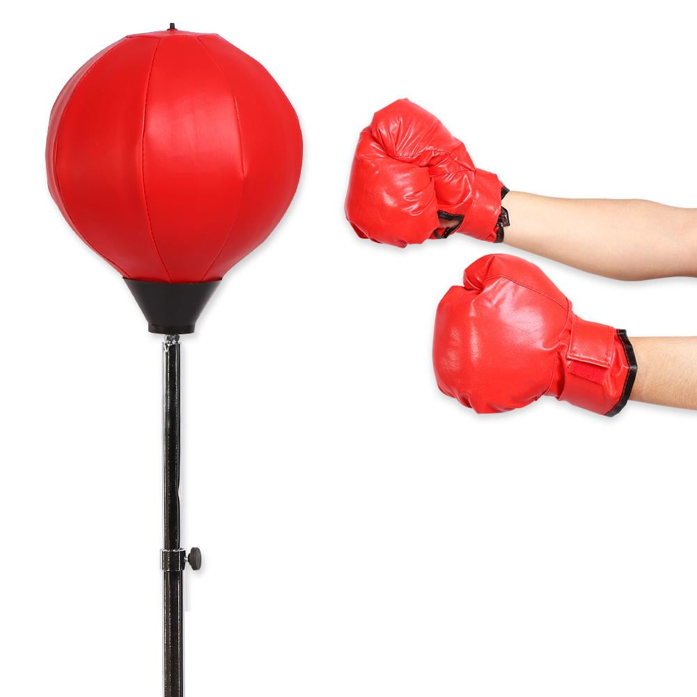 Adjustable Adult Boxing Punch Ball Speed Training Sandbag Stand+Glove Gift 