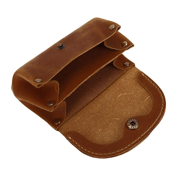 Pretyzoom 1Pc Small Money Pouch Rectangular Brown Leather Storage For Daily Use