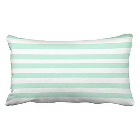 - WinHome Decorative Simple Design Cheap Pillowcase Stripe Horizontal Mint Green Throw Pillow Size 20x30 inches Two Side