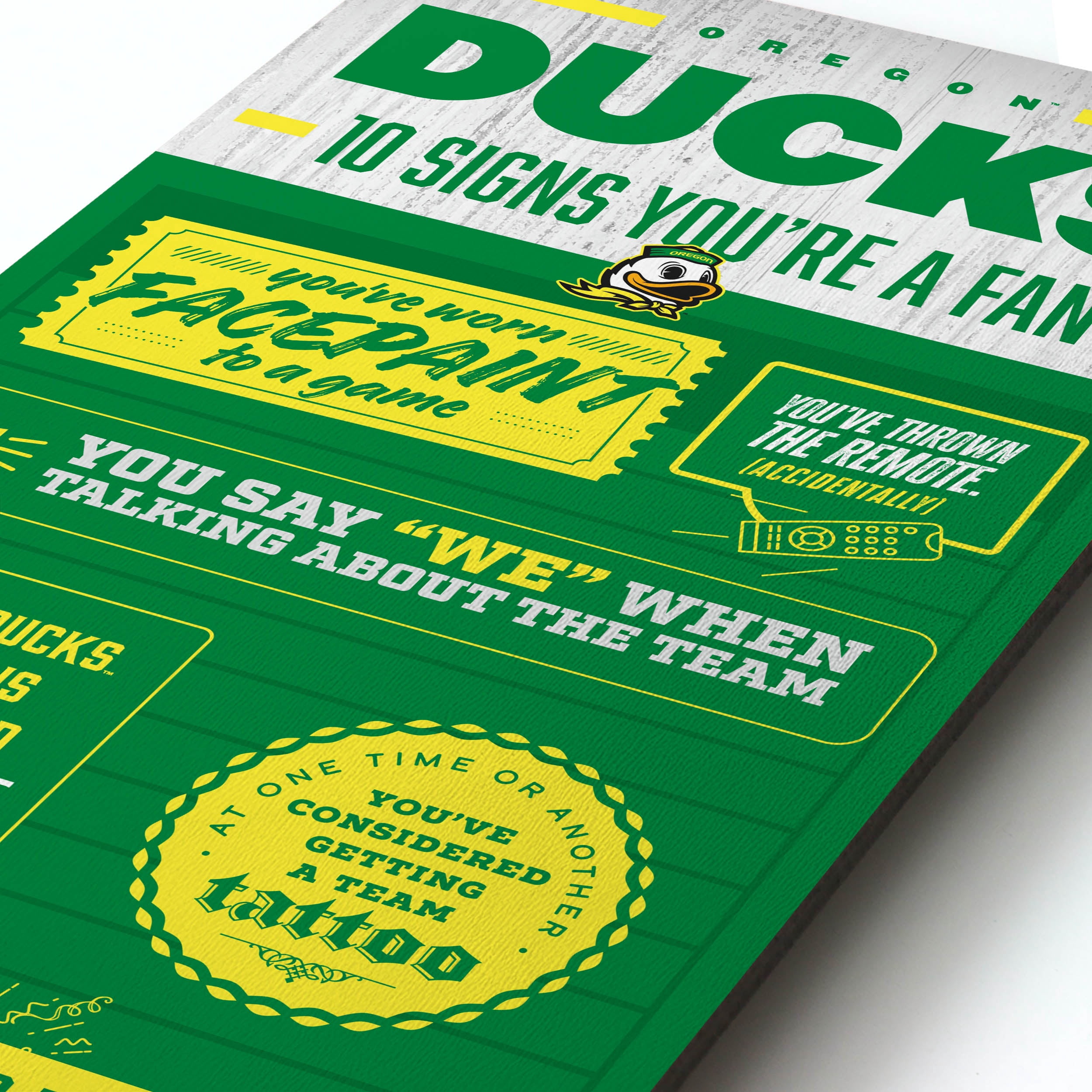 YouTheFan NCAA Oregon Ducks 3D Top 10 Wall Art