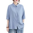 thumbnail image 1 of Camisas sueltas para mujer Camisas casuales sueltas con botones sólidos de manga 3/4 Abanopi Jerseys de mujer, 1 of 7