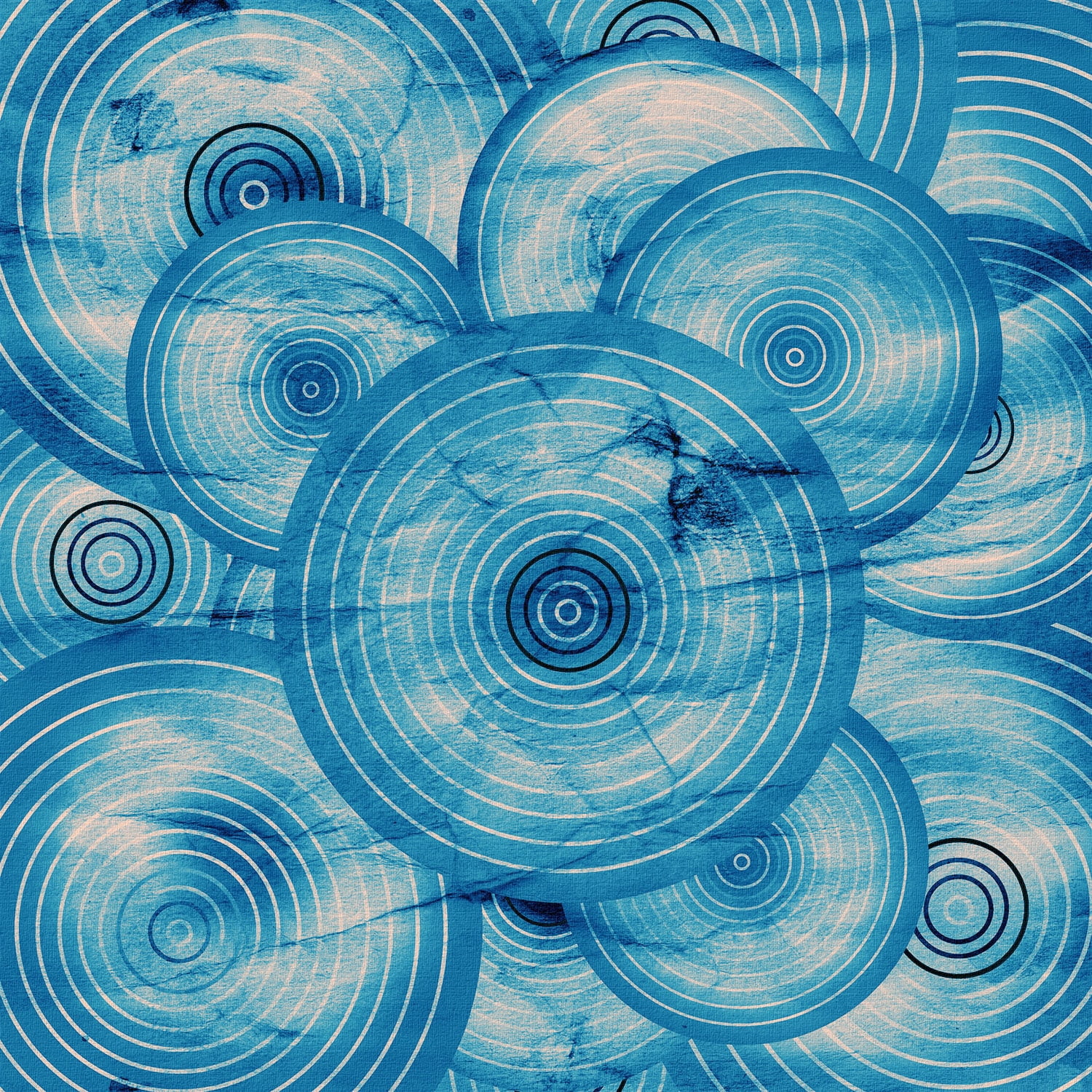 "Spiroblue" Painting Print on Wrapped Canvas