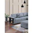 thumbnail image 6 of LiviNest 4pc Sectional Sofa Set Gray Boucle: L-Shaped Couch with Built-in Shelves & Ottoman - Contemporary Living Room Furniture for Small Spaces & Home Office, 6 of 6