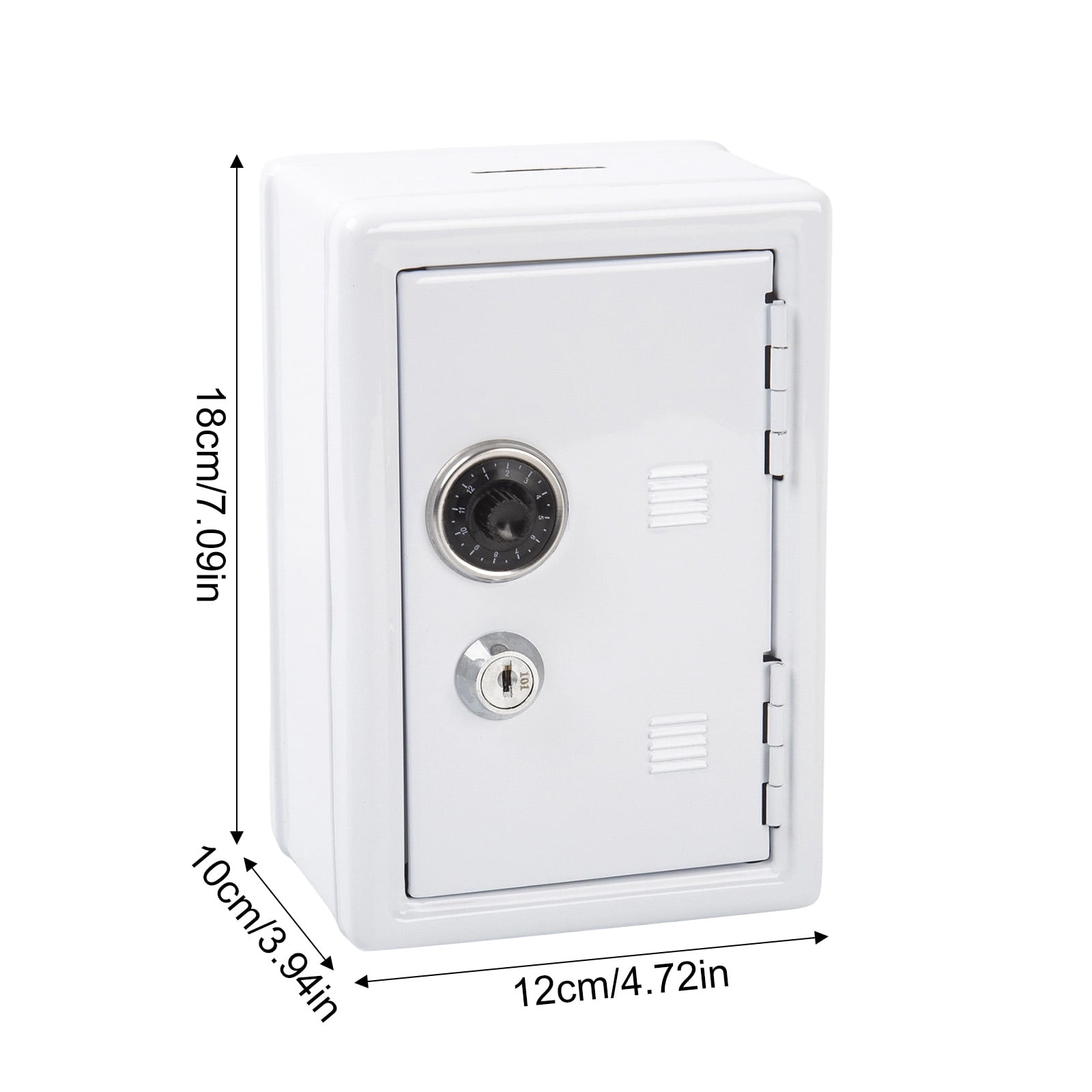 Lockable Cash Box Metal Money Box with Key Password Lock Coin Storage Box Secure Cash Storage Safe Box for Home Office Shop