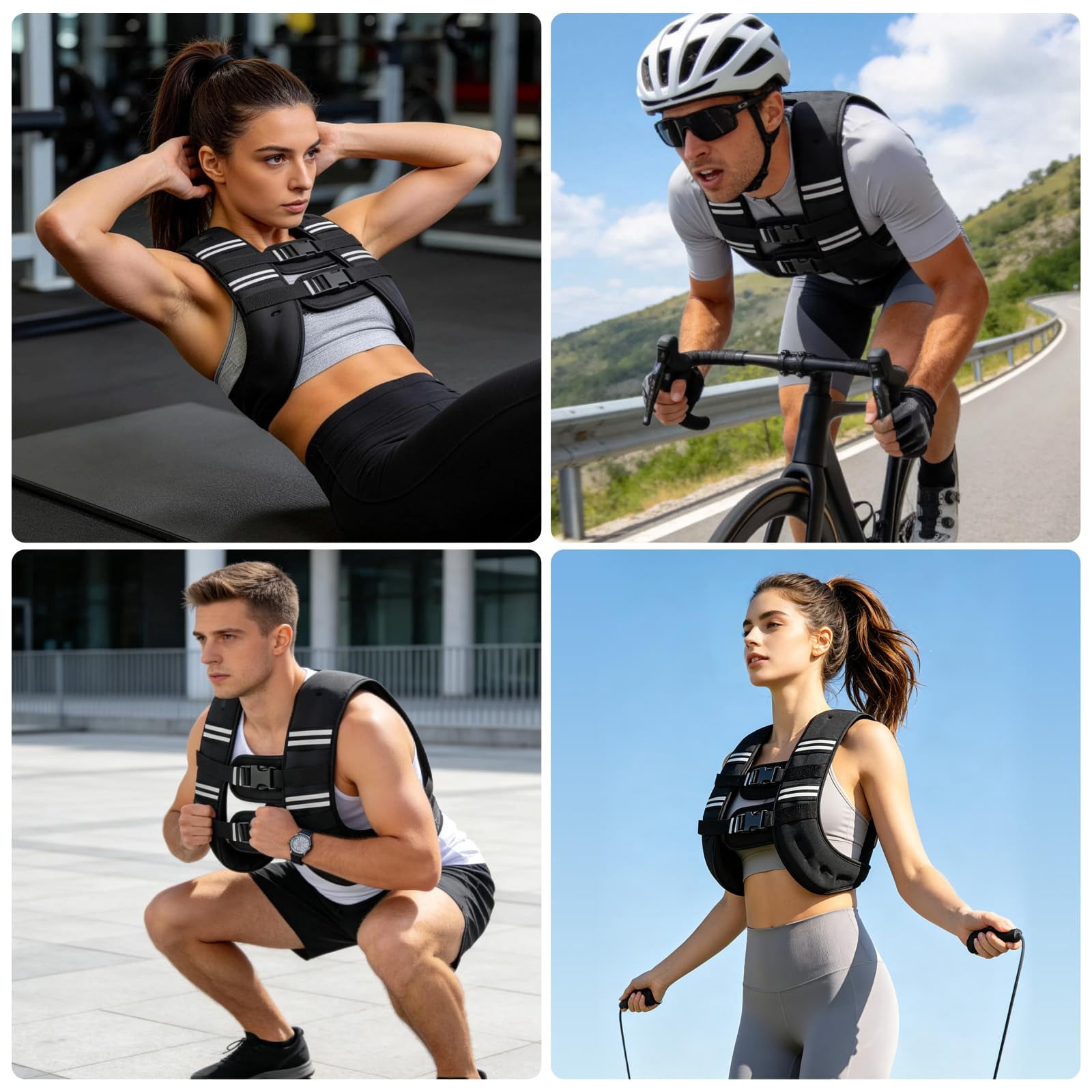 Weighted Vest Black 30lb Workout Strength Running Fitness