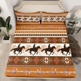 thumbnail image 2 of Homewish Retro Bohemian Aztec Bed Sheets for Adult, Tribal Triangle Abstract King Sheets, Cowgirl Cowboy Sheet Set, Breathable Home Decor, 4-Piece, 2 of 7