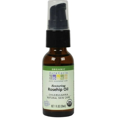 Aura Cacia Organic Restoring Rosehip Oil with Vitamin E 1 oz