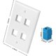 thumbnail image 2 of Placa de Pared Ethernet de 4 Puertos, Toma de Pared Cat 6 Hembra-Hembra, Compatible con Dispositivos Keystone RJ45 Cat7/6/6e/5/5e – Toma de Pared para Enchufe Ethernet (Azul), 2 of 7