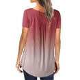 thumbnail image 3 of gakvbuo Summer Savings Clearance Plus Size Tunic Tops For Womens Tops Hide Belly Tunic 2023 Summer Short Sleeve Ruched Botton Up T Shirts Cute Flowy Henley Tshirt Casual Dressy Blouses For Leggings, 3 of 6
