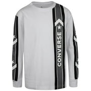 Converse Big Boys Oversized Sport Stripe Logo T-Shirt White Size Large