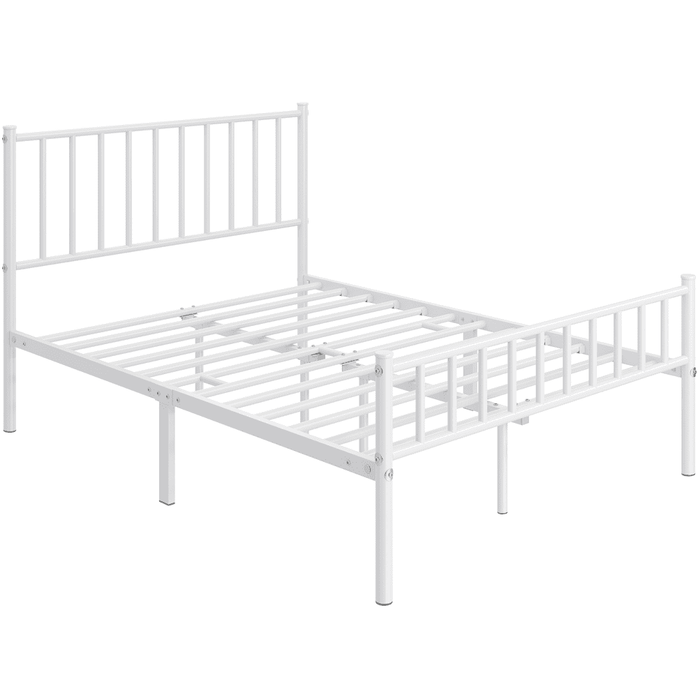 Renwick Metal Platform Full Bed with Spindle Headboard and Footboard for Adult, White