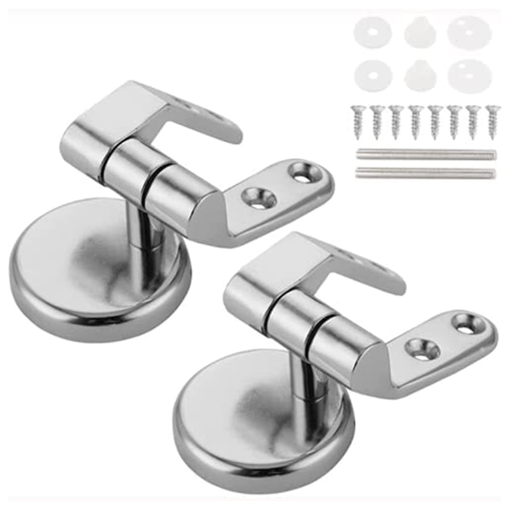 Toilet Seat Hinges Fittings,1 Pair of Zinc Alloy Replacement Toilet Seat Fittings and Fixtures with Screws Nuts for Toilet Seats WC Cover 