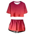 thumbnail image 1 of Rovga Tenue d'Été pour Filles 8-9 Ans Haut à Manches Courtes et Ensemble de Shorts Mignon Col Rond avec Poche Ensemble Rouge pour Enfants, 1 of 5