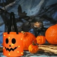 thumbnail image 4 of Nmdmisc LED Light Halloween Bags Pumpkin Bucket Light up Halloween Bags with Pumpkin Smile Face Reusable Bucket for Kids Halloween Supplies Favors (12 * 10 inches), 4 of 7