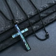 thumbnail image 6 of Coachuhhar Cross Necklace 925 Sterling Silver Black Cross with Abalone Shell Pendant Necklace Cross Jewelry Religious Gifts for Women men, 6 of 7