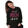 thumbnail image 5 of Meow I Love My Cat Cute Pet Owner Women Crewneck Sweatshirt Brisco Brands S, 5 of 5