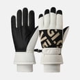 thumbnail image 3 of 1 Pair Winter Gloves Waterproof Ski Gloves Warm Windproof Touchscreen Warm Gloves for Outdoor Activities-One Size,A,Beige, 3 of 8