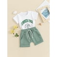 thumbnail image 4 of vera natura Boys Summer 2PCS Shorts Sets Short Sleeve Letter Print Tops and Drawstring Shorts Sets, 4 of 9