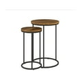thumbnail image 3 of CorLiving Fort Worth Brown Engineered Wood Grain Finish Indoor Nesting Side Tables with Metal Base, 3 of 6