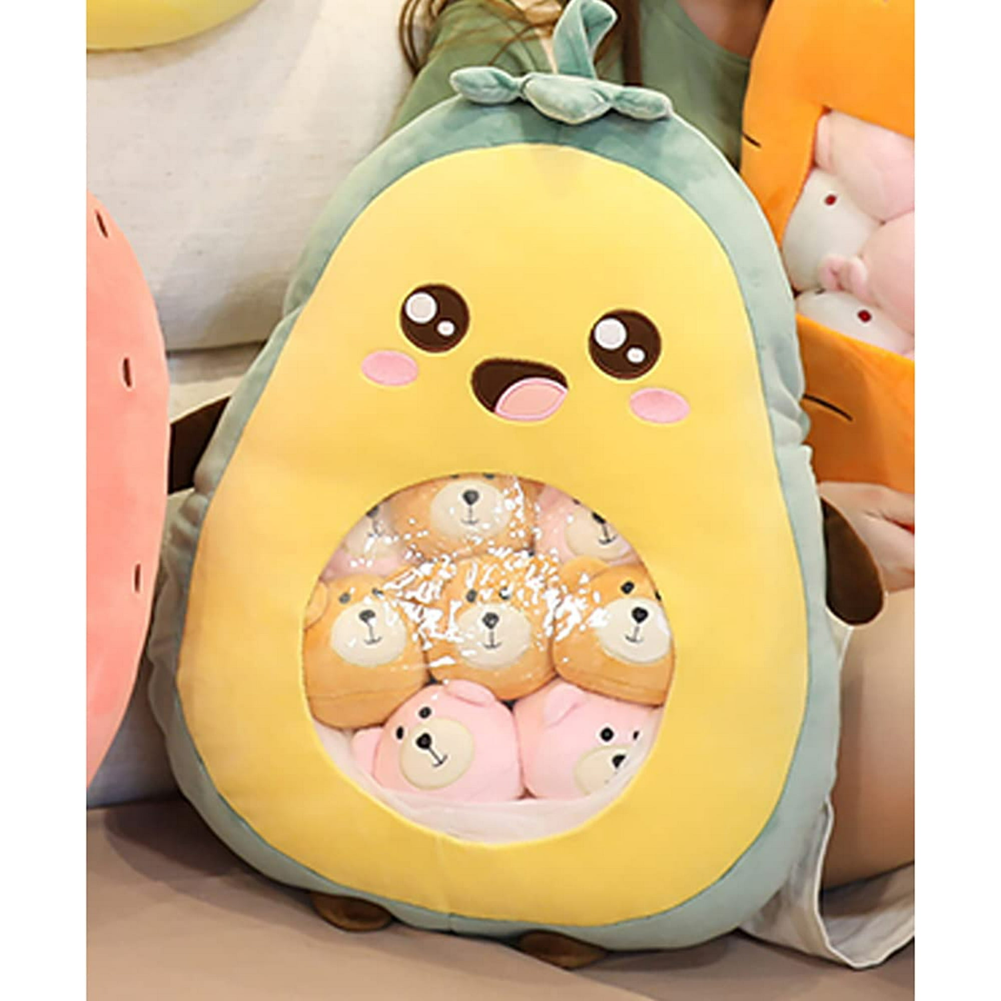 New Large Avocado Plush Toy Fruit Bag with pcs Smaller Plush Toy