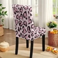 thumbnail image 6 of TSOVTHRID Pink Heart Leopard Print Dining Chair Seat Covers Set of 5 PCS Includes Dining Chair Covers with Tablecloths, Washable Table Cloth Scratch-Resistant Seat Protector for Party Decoration, 6 of 7