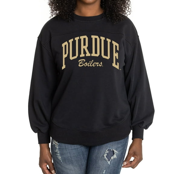Women's Black Purdue Boilermakers Yvette Pullover Sweatshirt