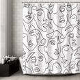thumbnail image 2 of Abstract Face Shower Curtain, Abstract Shower Curtain with 12 Hooks, Modern Shower Curtain, Abstract Line Minimalist Drawing Waterproof Shower Curtain for Bathroom, 72''''W X 72''''H, 2 of 6
