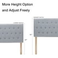 thumbnail image 2 of Kingfun Tufted Upholstered Full Size Bed Headboard in Modern Button Design, Adjustable Solid Wood Head Board, Premium Linen Fabric Padded Headboards in Bedroom (Grey), 2 of 16