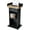 43in - Black and Yellow, variant on Chantmo Mobile Wooden Lectern 44.6 inch with Lockable Wheels Storage Wire Hole Wood Podium for Church School Office Conference Restaurant
