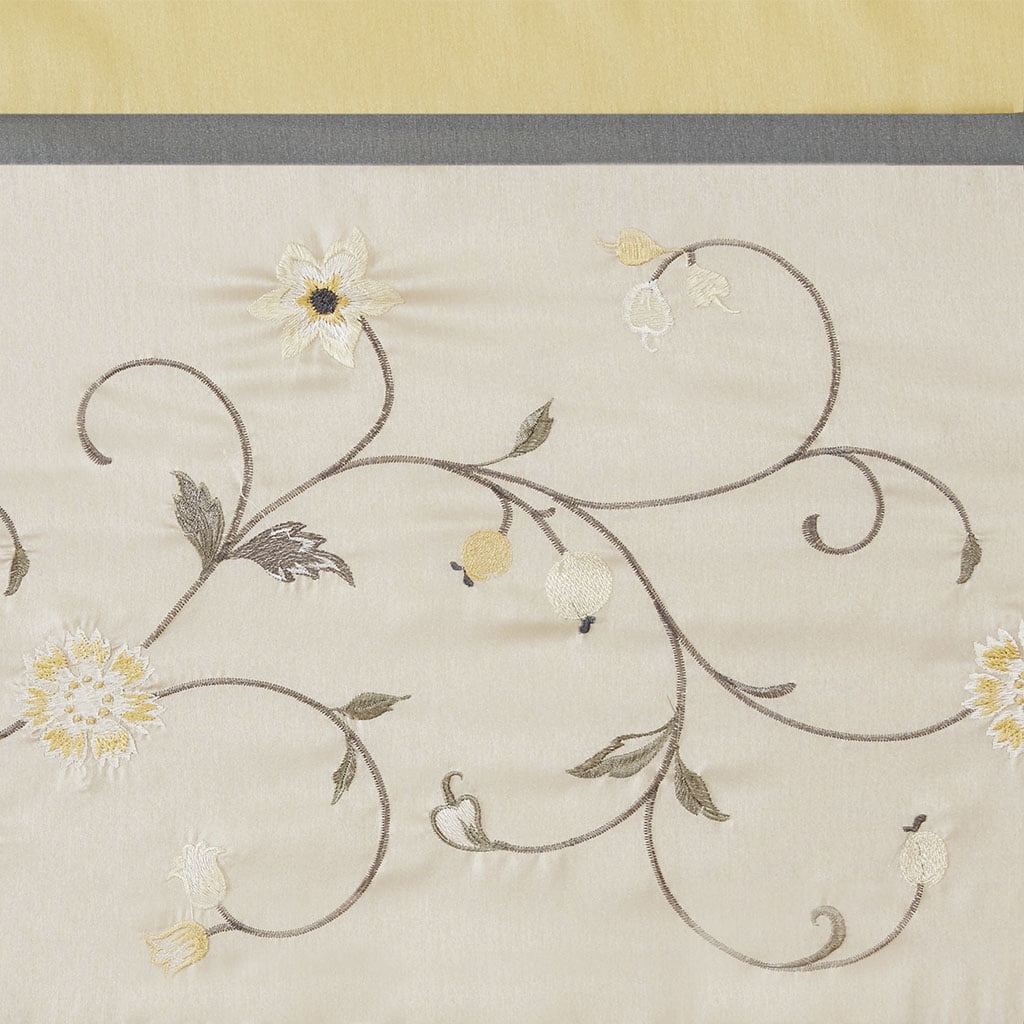 MAYEERTY 50x18" Embroidered Window Valance Yellow