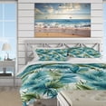 thumbnail image 3 of Designart "Azure And Green Canopy Tropical Pattern" Juego de cama floral verde, 3 of 7