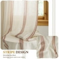 thumbnail image 6 of NICETOWN Striped Linen Curtains 63 inches Long for Living Room, Back Tab Semi Sheer Light Filtering farmhouse curtains for Bedroom, Terracotta, 52"x63", Set of 2, 6 of 8