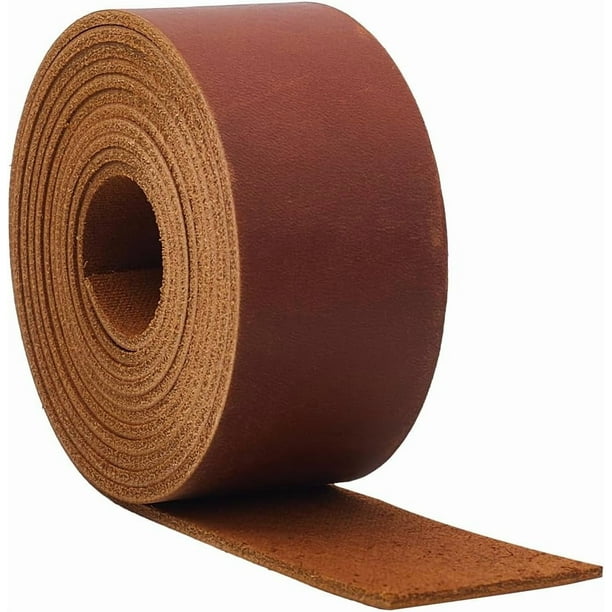Tiras de cuero genuino de 3,8 cm de ancho, correas de cuero Crazy Horse de 183 cm de largo, cordón plano de cuero de 1,8 mm de grosor, cuero vacuno curtido de grano completo.