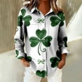 thumbnail image 4 of St Patricks Day Shirt Women Long Sleeve Button Down Loose Green Casual Summer Tops, 4 of 7
