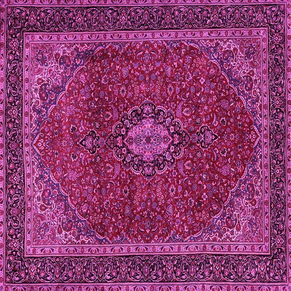 Ahgly Company Indoor Square Medallion Pink Traditional Area Rugs, 5' Square