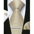 thumbnail image 3 of Ties for Men Formal Necktie Set Pocket Square Cufflinks Tie Clip Set Gift Box Wedding Party, 3 of 6