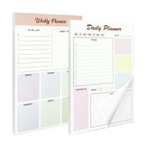 Amaopus 2 Pack Weekly To Do List Magnetic Notepad, Undated Daily Planner Perfect for Daily Tasks, Goal Setting, Work, Notepad Suitable for Office, Home & School