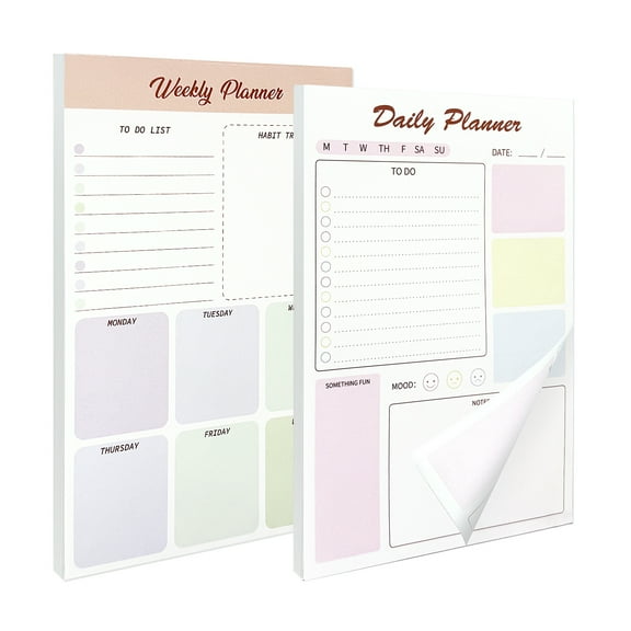 Amaopus 2 Pack Weekly To Do List Magnetic Notepad, Undated Daily Planner Perfect for Daily Tasks, Goal Setting, Work, Notepad Suitable for Office, Home & School