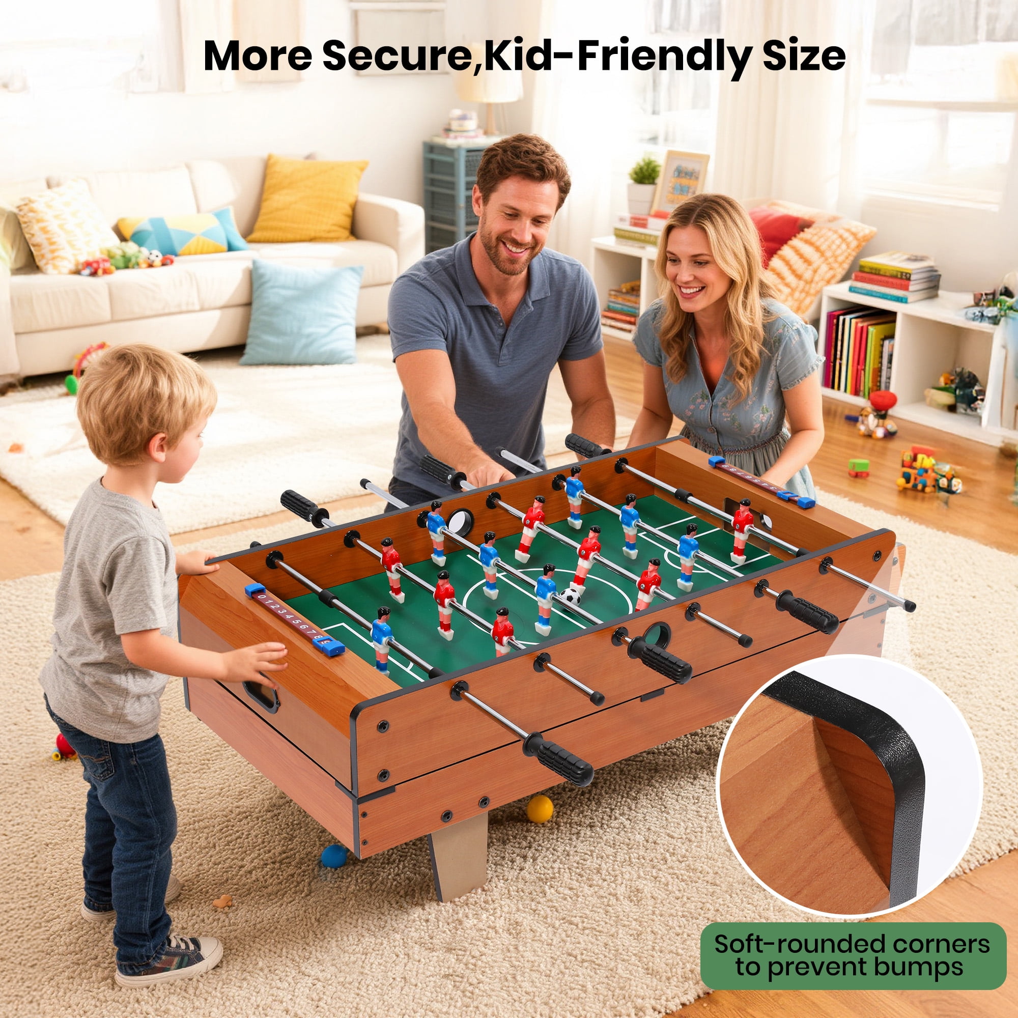 GVDV 4 in1 Combo Game Table, 32 inch Multi Game Table with Foosball Table, Hockey,Ping-Pong,Pool Billiards for Kids Adults
