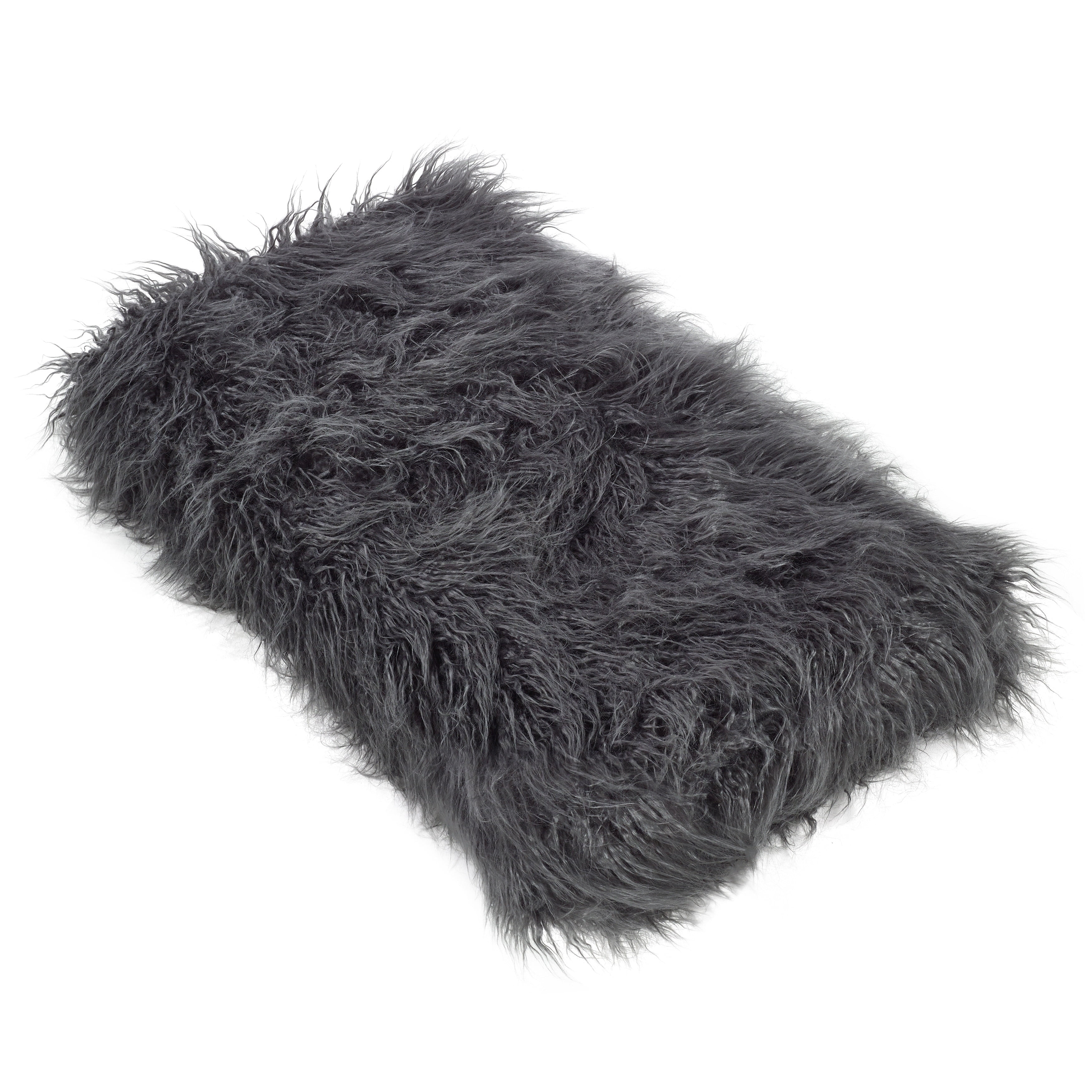 Saro Lifestyle Throw Blanket With Faux Mongolian Fur Design