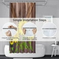 thumbnail image 6 of Wood Barn Door Shower Curtain for Bathroom with Hooks Harvest Yellow Sunflowers Green Leaves RV Stall Farmhouse Bathtub Home Decor Plants Fabric Waterproof Shower Curtains 72x72inches, 6 of 6