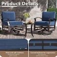 thumbnail image 2 of ASJMR 3PCS Aluminum Armrest Sofa with 2 Swivel Rocking Chairs & Glass Top Table,Outdoor Patio Furniture Conversation Set,Navy, 2 of 7