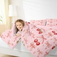 thumbnail image 4 of jejeloiu Sweet Cherry Strawberry Bedding Comforter Set,Cute Cartoon Bowknot Twin Comforter Sets,Pink Bowtie Bow Bedding Set For Girl,Super Cozy Room Decor Reversible,2-Piece, 4 of 8
