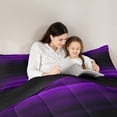 thumbnail image 4 of jejeloiu Vintage Geometric Striped 7 Pieces Bedding Comforter Set,Modern Abstract Art Full Bedding Set,Black Purple Fitted Sheet Flat Sheet For Men Women,Luxury Bedroom Decor Reversible, 4 of 8