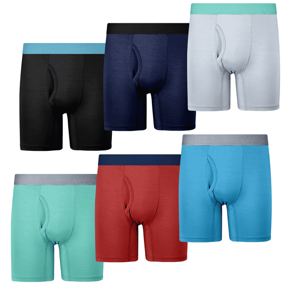 Protium 6-Pack Boys' Boxer Briefs, Soft, Breathable Underwear for kids, Sizes XS-XXL