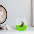 thumbnail image 2 of Tineasur Green Plastic Bird Bath with Covered Cage for Small Birds Parrot Canary Accessories, 2 of 8
